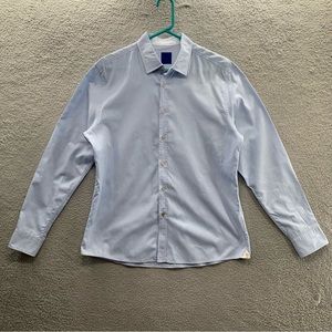 JOOP! Men’s Hanson Long Sleeve Light Blue 100% Cotton Button Down Shirt Size L